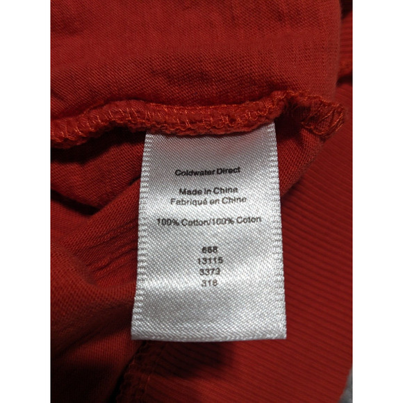 Coldwater Creek Top Women Size PXL Orange Layered Hem Long Sleeve Round Neck - Picture 9 of 12